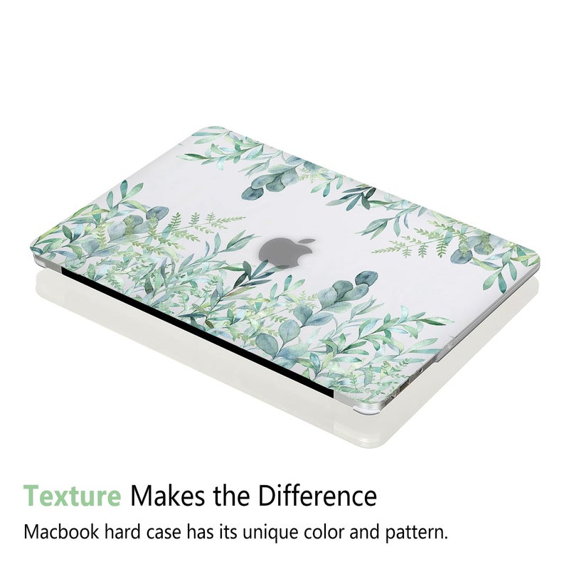 iDonzon Case for MacBook Air 13 inch A1466 A1369 2010-2017 Release  5 in 1 Matte Clear Hard Shell&Keyboard Cover&Screen Protector&Webcam Cover Compatible with Older Version Air 13.3 - Green Plants - Image 4